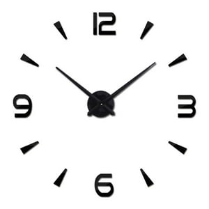 Wyj Hogar - Reloj De Pared Con Pegatinas De Espejo Acrílico Negro21