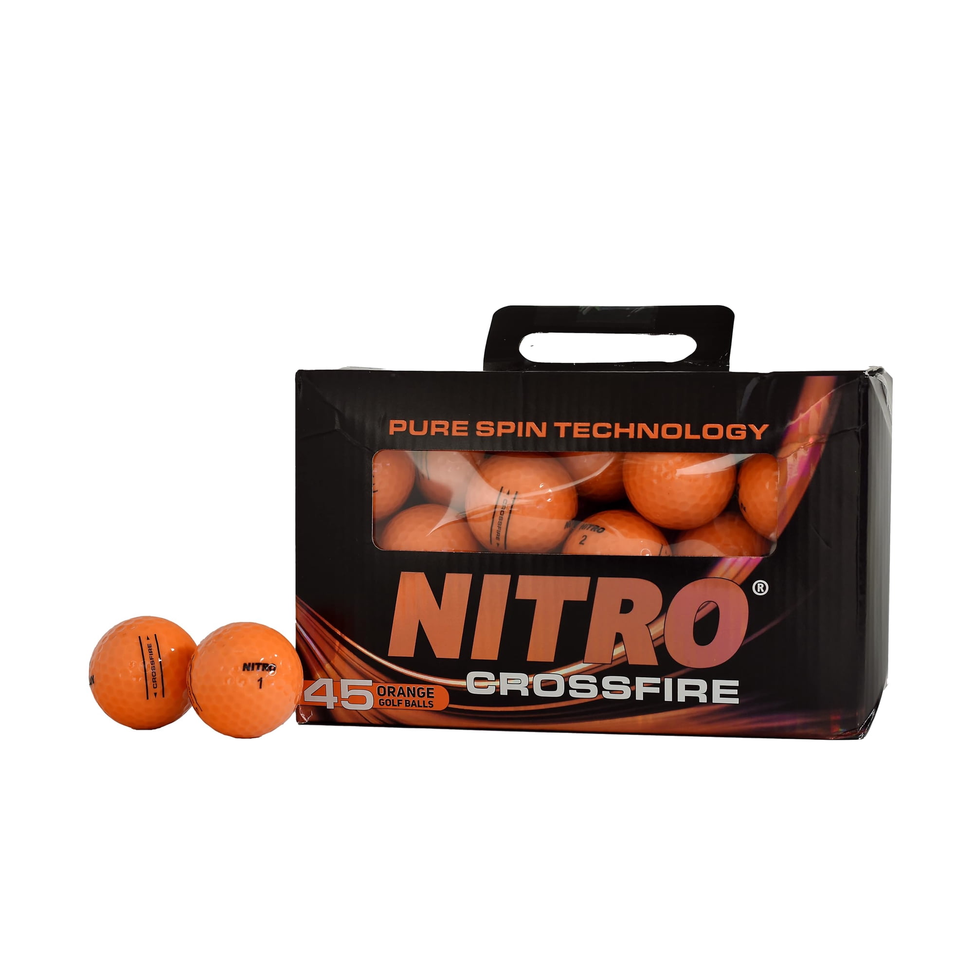 Pelotas De Golf Nitro Crossfire 45, 45 Unidades, Color Naranja