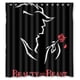 thumbnail image 1 of Cortina de ducha con diseño de la Bestia y la Sombra de Rosas, juego de cortinas de baño con ganchos, tamaño 66 x 72 pulgadas, 1 of 3