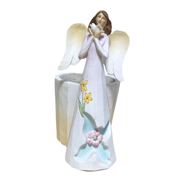 Maceta con estatua de ángel, maceta de ángel rezando, adorno decorativo para maceta, contenedor decorativo para Patio, alféizar de ventana, decoración