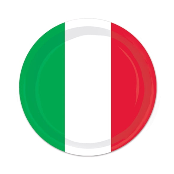 Plates Beistle de papel rojo, blanco y verde (paquete de 8), 7 cm