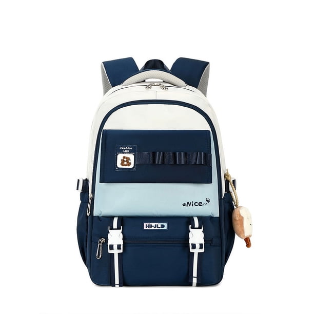 Waterproof Teenage Bookbag Resistant to dirt Nylon Rucksack Fashion Girl Backpack Women School Bag High School Schoolbag Black