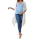 thumbnail image 2 of INSPIRE CHIC Camiseta Básica sin Mangas para Maternidad con Pliegues Cruzados de 2 Paquetes para Mujeres, Tops de Lactancia para Amamantar, Talla Extra Grande Negro y Azul, 2 of 6