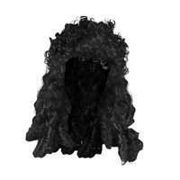 Magideal - Peluca De Capitán Pirata Para Cosplay, Resistente, Sintética Rock Para Hombre, Peluca Negra Larga Y Rizada, Disfraz De Fiesta, Para Fotografía De