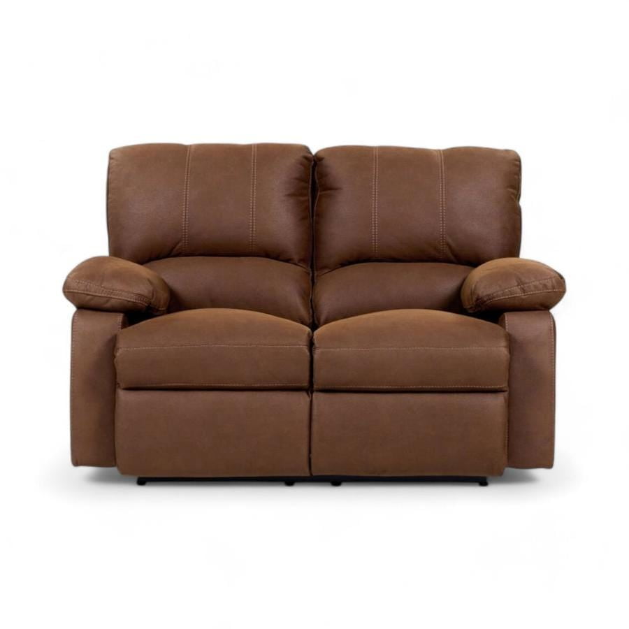 Sofá Reclinable Rosen Archie 2 Cuerpos Tela Manual Café