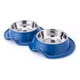 thumbnail image 1 of Plato Doble Con Pocillo De Acero Inoxidable Azul, 1 of 2