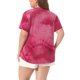 thumbnail image 3 of Agnes Orinda Blusas de Mujer Tallas Grandes para Escuela y Universidad, Casual, Cuello en V, Manga Corta, Estampado Tie Dye, Tops de Verano 3X Burdeos, 3 of 6