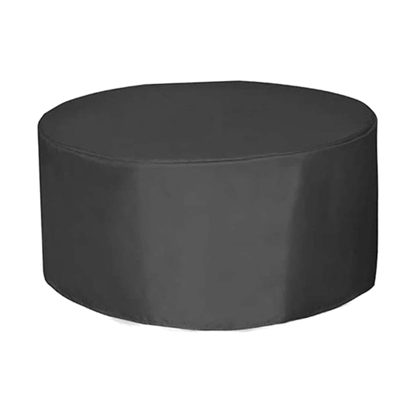 Ioensy - Cubierta De Mesa Para Exteriores, Cubierta Redonda Negra Para Mesa Exterior, Para Jardín Y Césped, 185x110cm