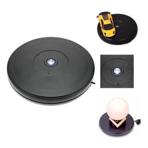 Genérica - Base Giratoria De Fotografía O Exhibición 360° Con Led Negro