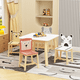 thumbnail image 2 of 5 Piece Kiddy Table and Chair Set , Kids Wood Table with 4 Chairs Set Cartoon Animals (bigger table) (3-8 years old), 2 of 3