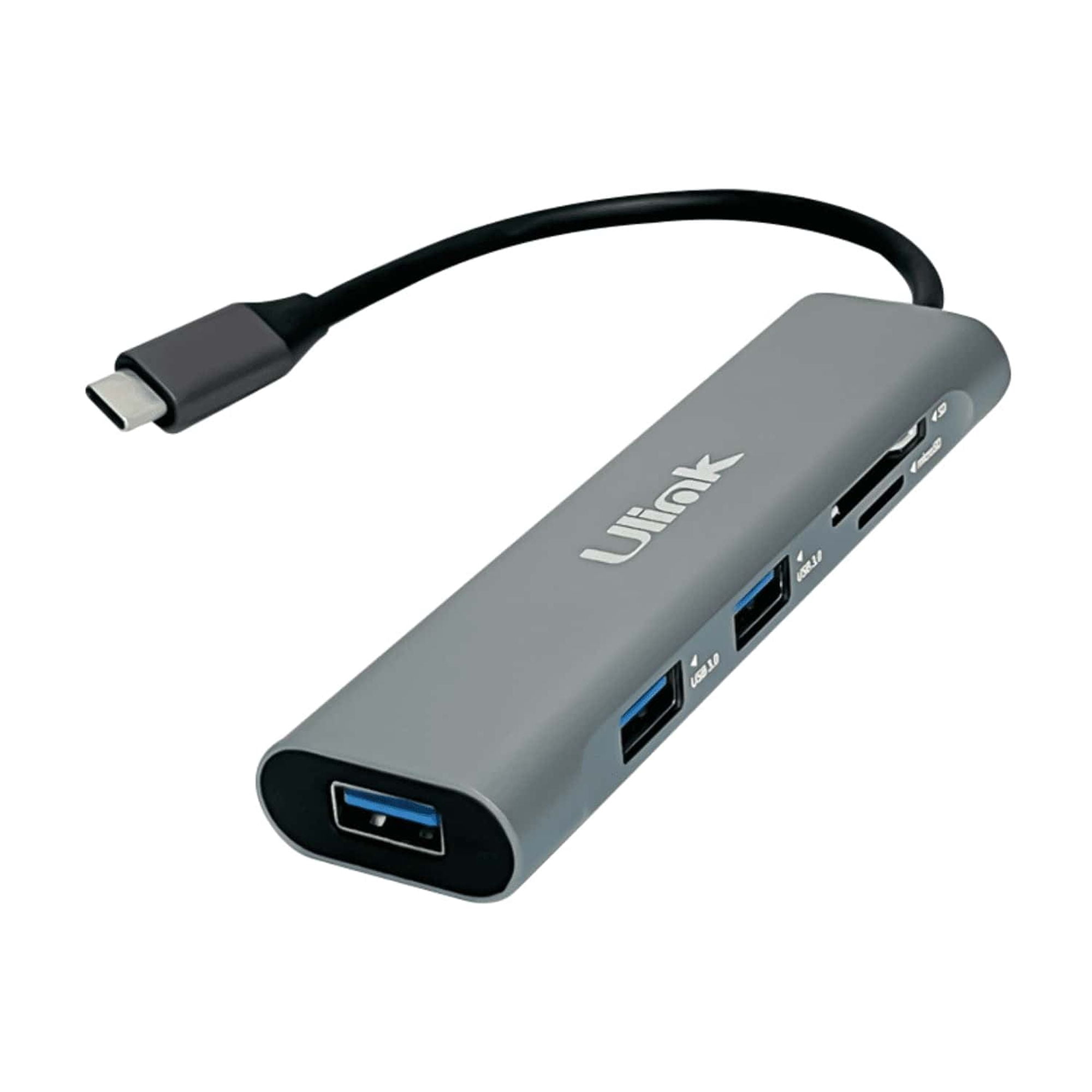Ulink - Adaptador Multipuerto Usb C 5 En 1 Usb 3.0x3 + Sd + Microsd