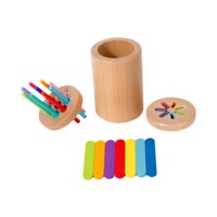 Bothyi - Vaso De Clasificación De Colores Para Niños, Juego Cognitivo De Madera Para Combinar Colores Para Niños Pequeños, Tapa Doble