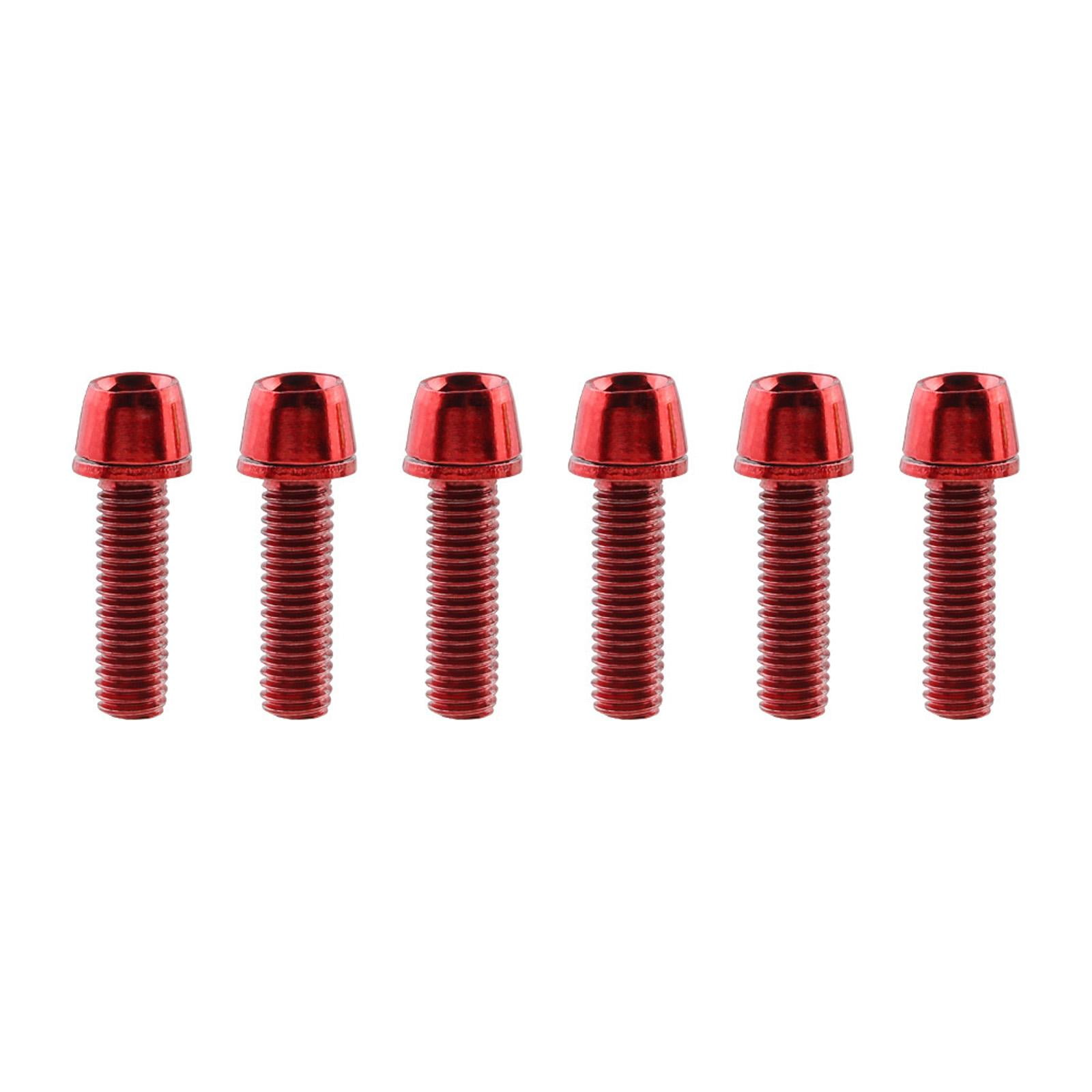 Magideal - 6 Tornillos De Vástago De Bicicleta, Pernos De Reparación De Tornillos De Vástago De Manillar, Prácticos Tornillos De Freno De Bicicleta, Para Bicicle Rojo