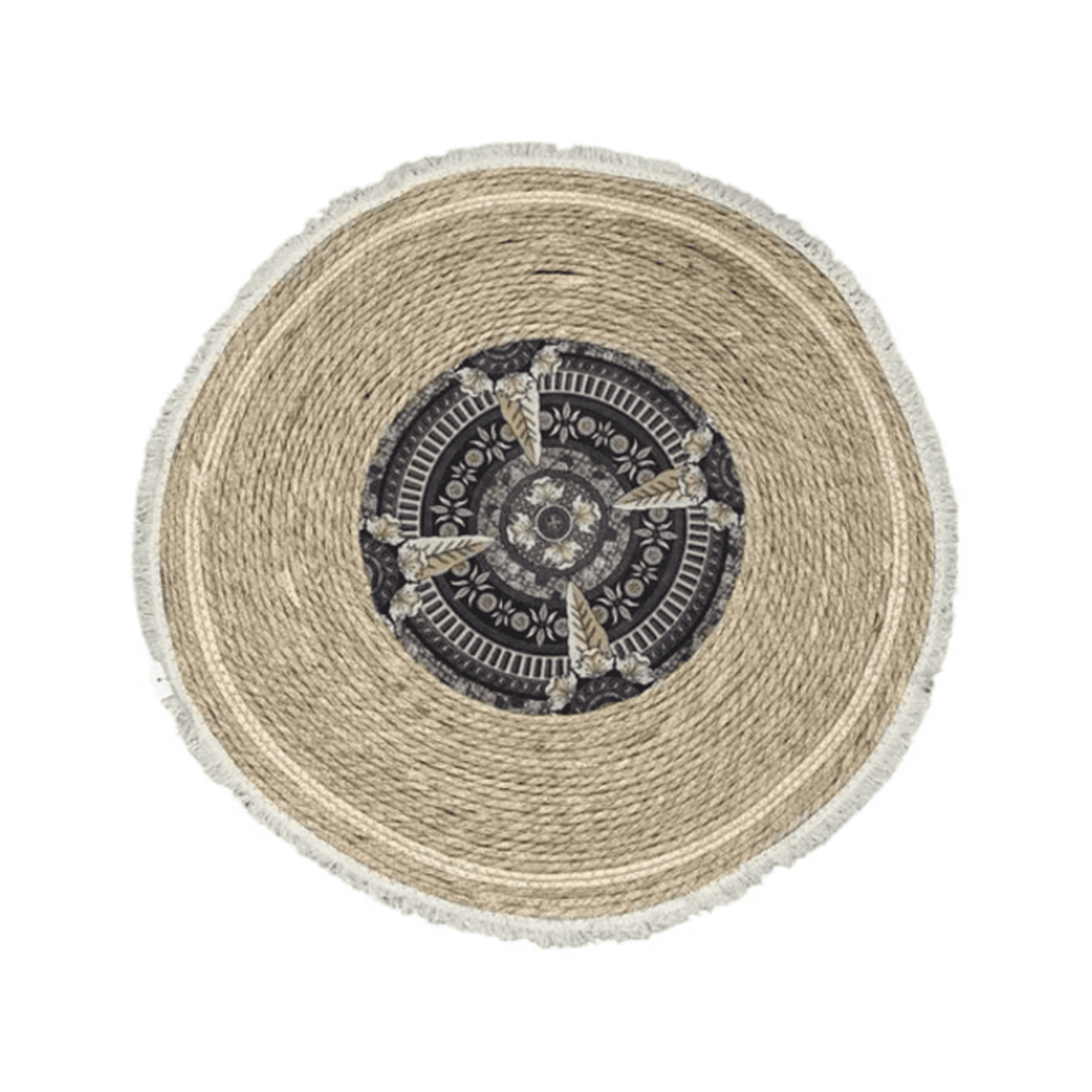 Genérico - Alfombra Redonda Yute 120cm Con Bordes