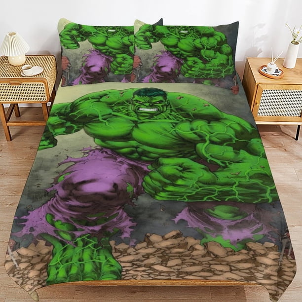 Hulk Bedding Sets Ultra Soft Skin-Friendly Duvet Cover 3 Piece, Cute Comforter Cover Bed Set for Boys Girls Kids