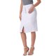 thumbnail image 4 of INSPIRE CHIC Falda de Jean para Mujer Regreso a Clases Cintura Alta Abertura Frontal Elástica Línea A Denim Midi Falda Blanca XS, 4 of 6