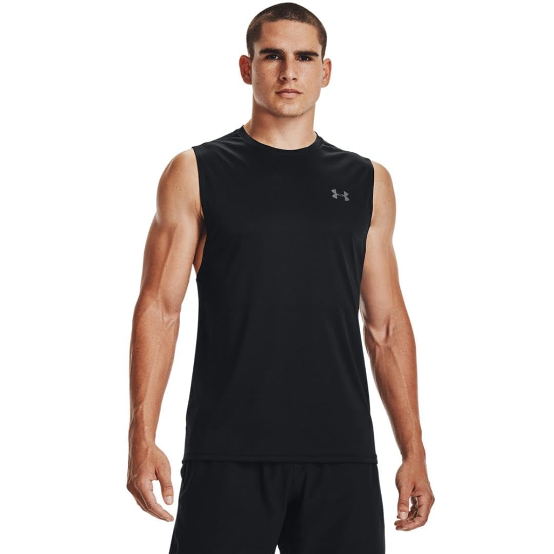 Camiseta Sin Mangas Under Armour Velocity Para Hombre, Negro/gris Pitch