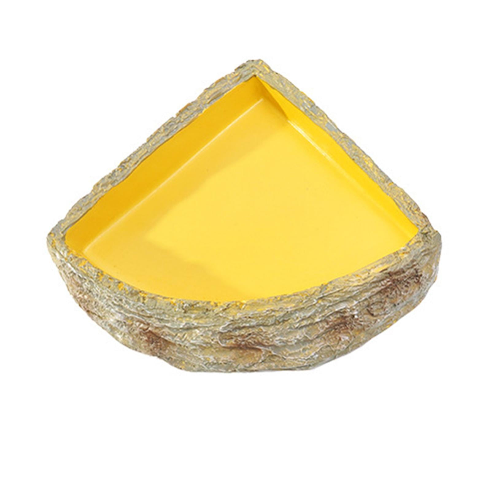 Ioensy - Cuenco De Agua Para Reptiles, Plato De Comida De Resina Esquinero Para Tortugas, Camaleones Y Tortugas, Tamaño L