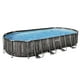 thumbnail image 1 of Piscina Bestway Ovalada Filtro+Accesorios 7.32MX3.66MX1.22M gris oscuro Tamano Unico, 1 of 12