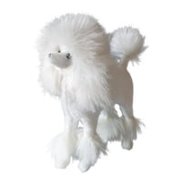 Magideal - Estatua De Caniche De Imitación Para Decoración De Escultura De Cachorro, Figura De Animal Coleccionable De Pie Independiente Para Césped, Escritorio, Blanco