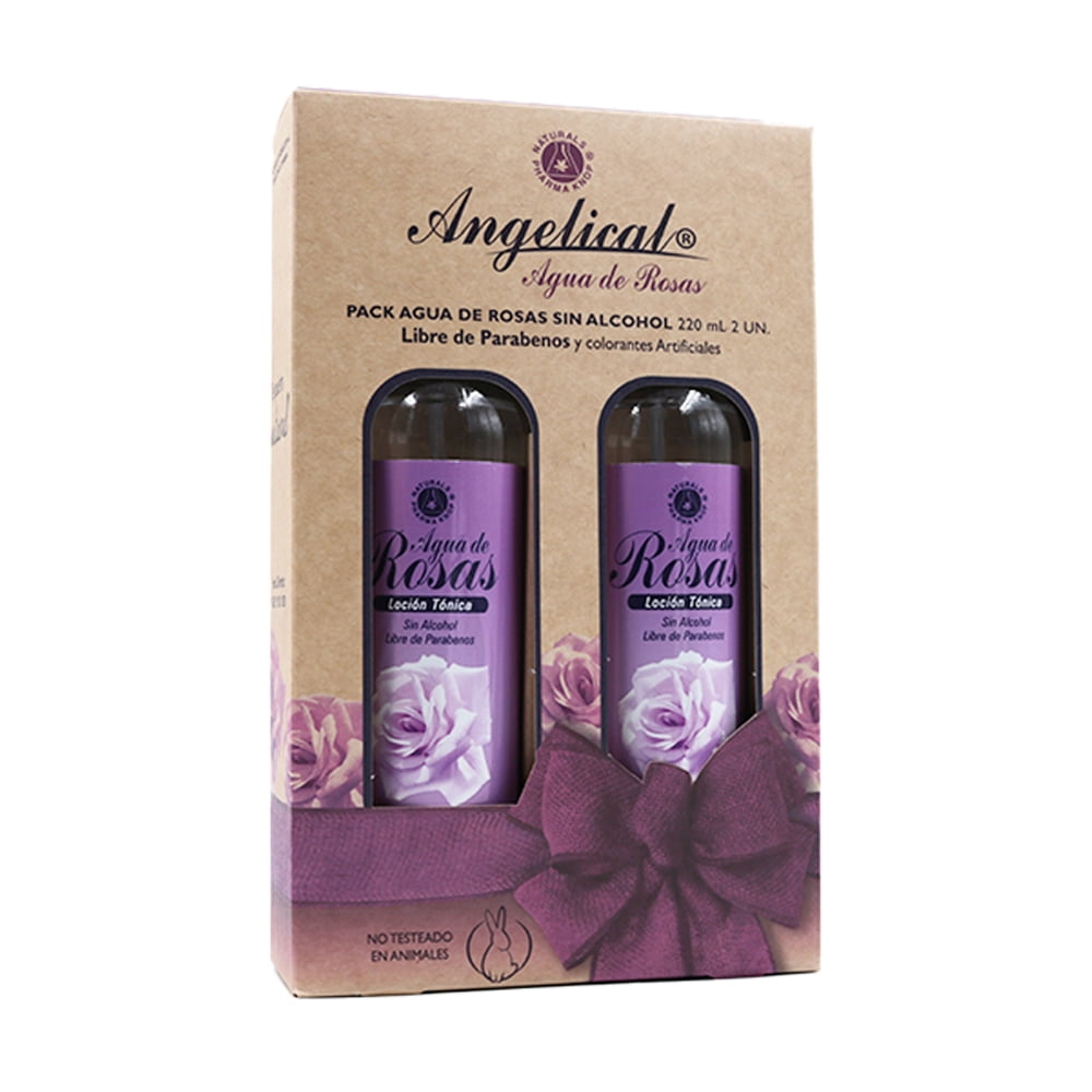 Alcohol Angel Rosa Pack Agua de Rosas sin Alcohol 2un 220 mL - Angelical | Lider