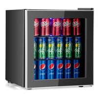 Refrigerador De Bebidas Costway 60 Latas 1.6 Pies Cúbicos Puerta De Vidrio