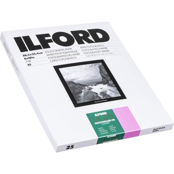 Paper Ilford Multigrade FB Classic Gloss, 25 hojas, 8 x 10 pulgadas