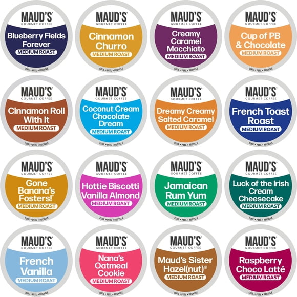 Paquete Variado de Cápsulas de Café MAUD'S 80 unidades 16 Sabores Tostado Medio