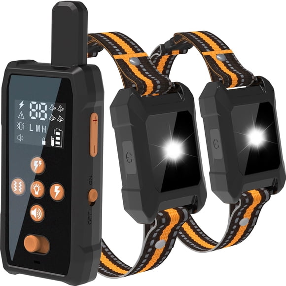 Collar de adiestramiento para perros JLZNLC para 2 perros con mando a distancia, 1280 m, resistente al agua