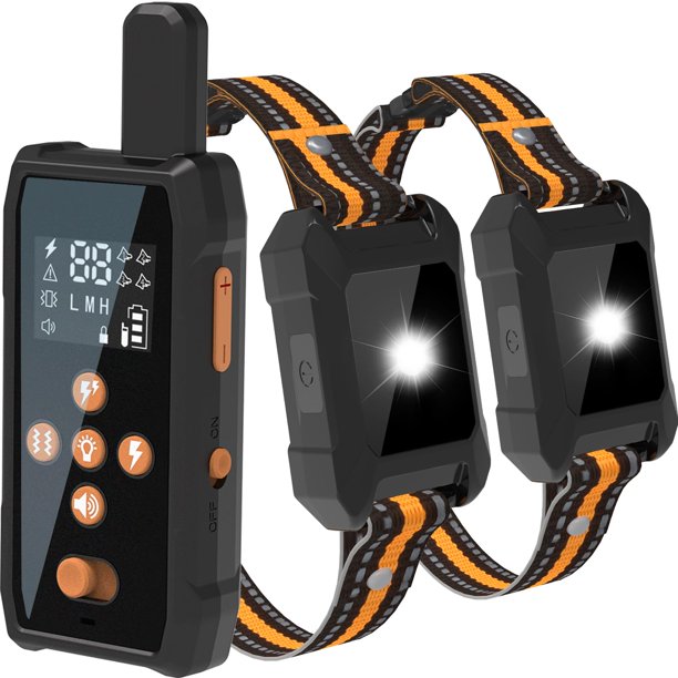 Collar de adiestramiento para perros JLZNLC para 2 perros con mando a distancia, 1280 m, resistente al agua