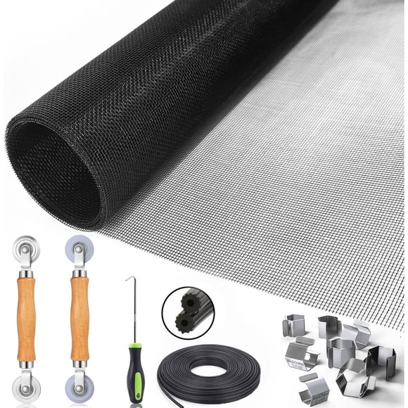 KingCharles Window Screen Replacement, kit de reparación 6 en 1 para mosquiteros