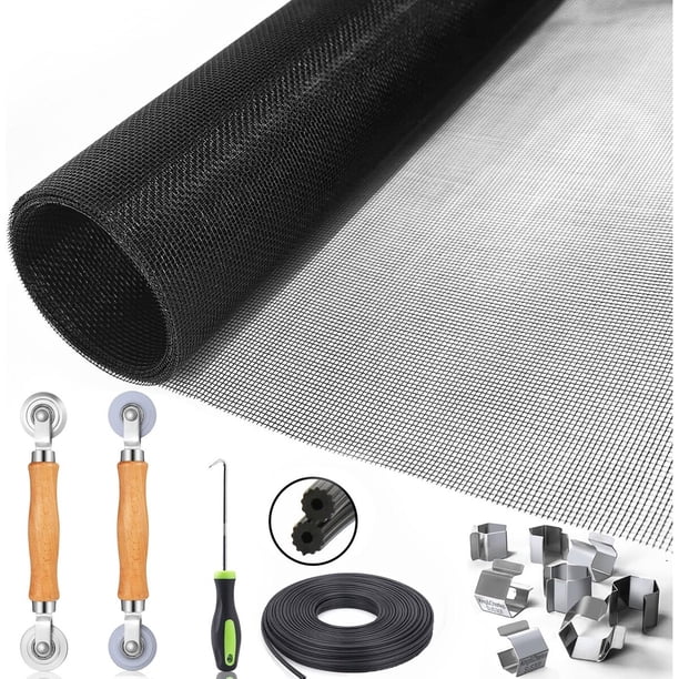 KingCharles Window Screen Replacement, kit de reparación 6 en 1 para mosquiteros
