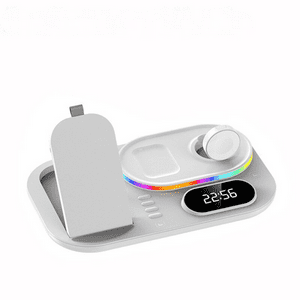 Genérico - Base De Carga Inalámbrica 4 En 1 Con Luz Para Iphone 14/13/12/11/X, Apple Watch, Airpods, Samsung Galaxy Watch, Base De Carga Rápida-Blanco||Para Iphone