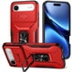 thumbnail image 1 of Funda Armada para iPhone 17 Air con Tapa Deslizante y Soporte Magnético Giratorio Rojo, 1 of 5