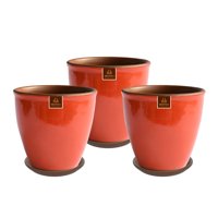 Pottery - Set De 3 Maceta Zafiro 17Cm Naranja Miel Y Sus Platos