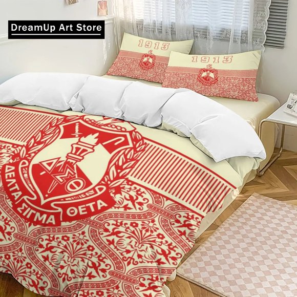 Delta Sorority Sigma Theta DST Bedding Set Boys Girls Duvet Cover Pillowcase Bed Adult Bedroom