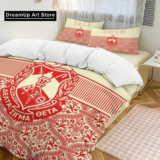 Delta Sorority Sigma Theta DST Bedding Set Boys Girls Duvet Cover Pillowcase Bed Adult Bedroom