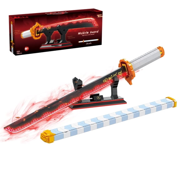Set de construcción GHQYTPR de 790 piezas: katana de anime con soporte