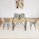 thumbnail image 1 of 55" MDF Wood Colour Dining Table and Modern Dining Chair Set of 4, Mid Century Wooden Kitchen Table Set, Metal Base & Legs, Dining Room Table and Linen Chairs, 1 of 3