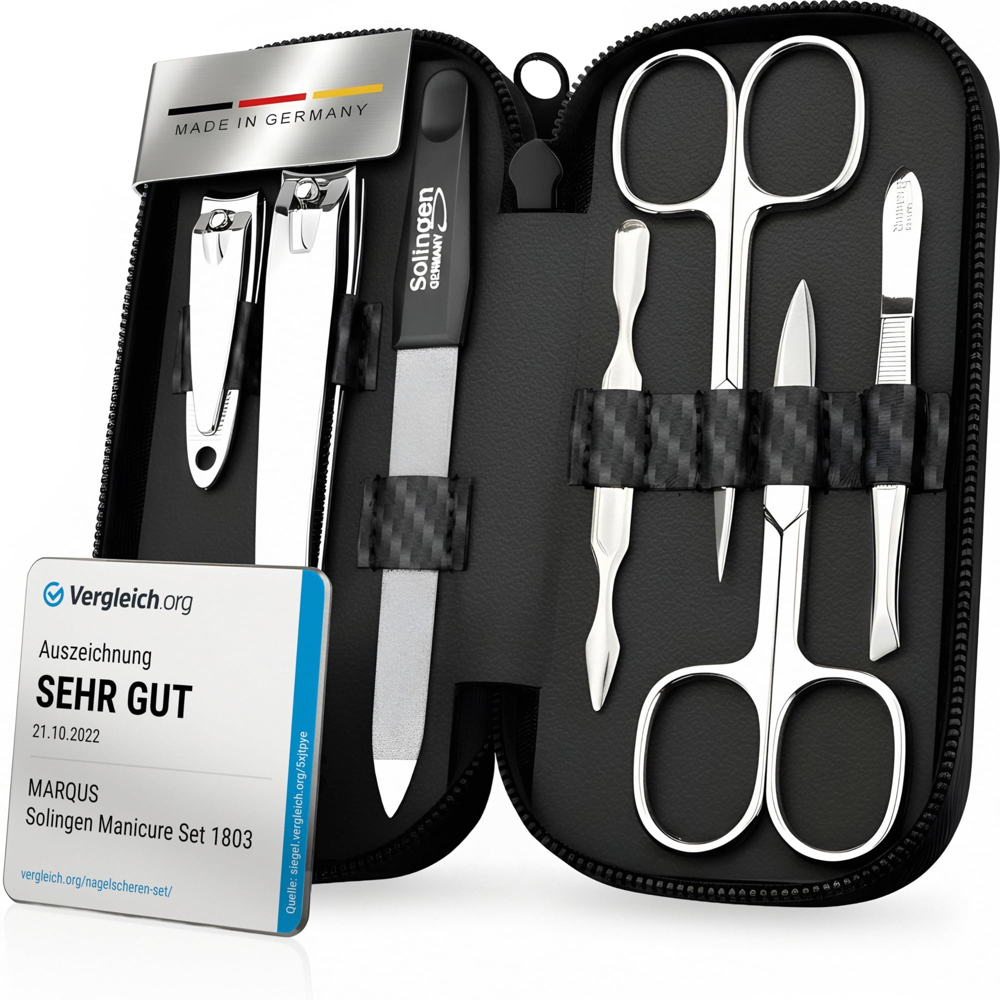 Marqus - Set De Manicura Solingen De 7 Piezas Con Funda De Piel