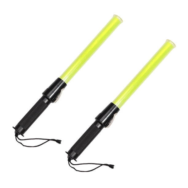 2 bastones de tráfico de 43 cm, luz de advertencia LED