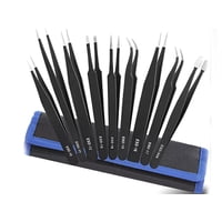 Genérico - Set De 9 Pinzas Antiestática De Acero Inoxidable