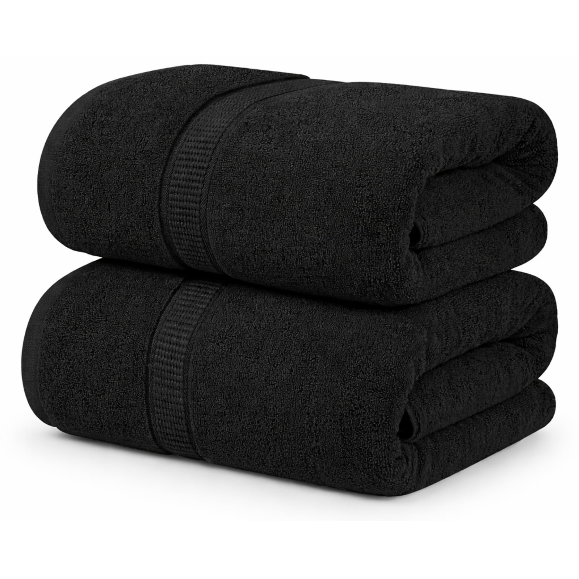 Aura Zeus - Set De 2 Toallas De Baño 140x70 Cm Algodon 500gr Grandes Az Negro