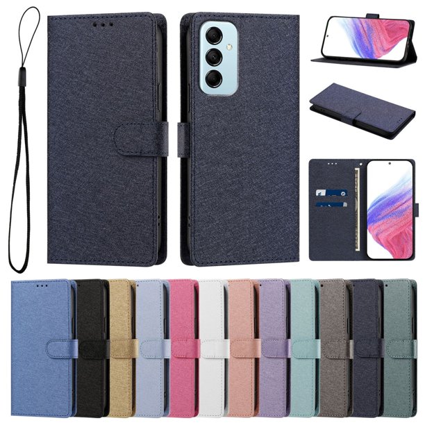 Cartera para Samsung Galaxy M14 con Bolsillo de Tarjetas, Azul Marino