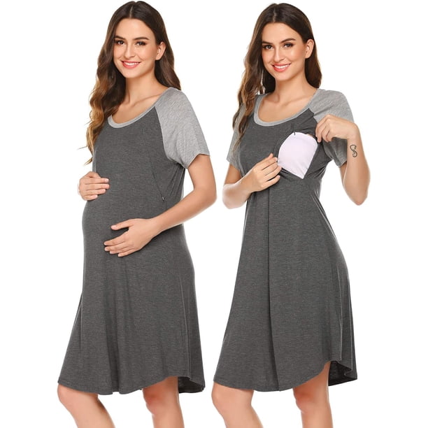 Camisón 3 en 1 para parto/laboratorio/lactancia. Bata de hospital/ropa de dormir de maternidad para mujer para la lactancia materna.