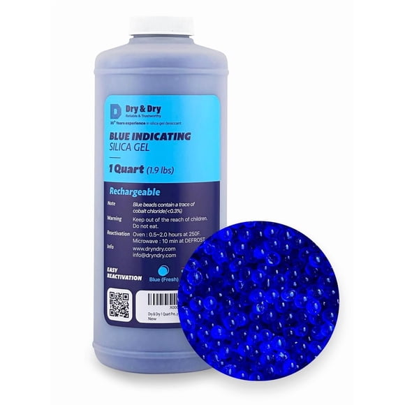 Perlas de Gel de Sílice Dry & Dry 1,9 lbs Indicador Azul
