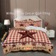 thumbnail image 1 of 3 Pie-ces Vint-age Cou-ntry down -Quilt Cover S-uit Five-Pointed- Star Plaid Bedding- Suit with Pring-ting Suit -Soft and Bre-athable down Q-uilt C, 1 of 5