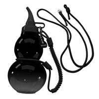 Magideal - Botella De Agua De Calabaza China De 800 Ml, Botella Deportiva, Portátil, De Gran Capacidad, Ligera Para Exteriores, Con Correa De Transporte De 4 ""X Negro