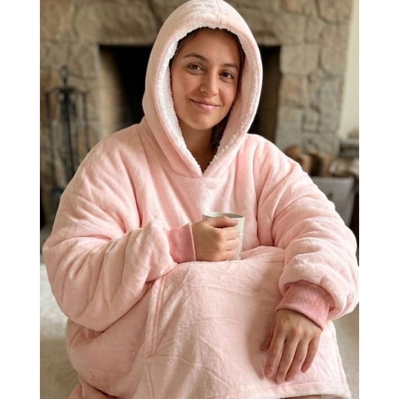 Polerón Gigante Hoodie Fleece con Chiporro Extra Suave y Térmico
