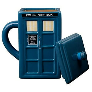 Taza De Cafe De Ceramica Oficial Doctor Who Tardis Con Tapa